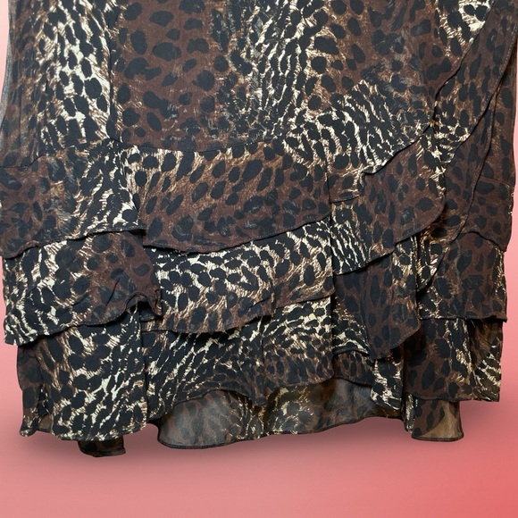 Express Brown and Black Animal Print Mini Skirt - Picture 3 of 6